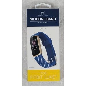 Dabney Lee Silicone Band For Fitbit Luxe Wristwatch Band Blue and White Dots New